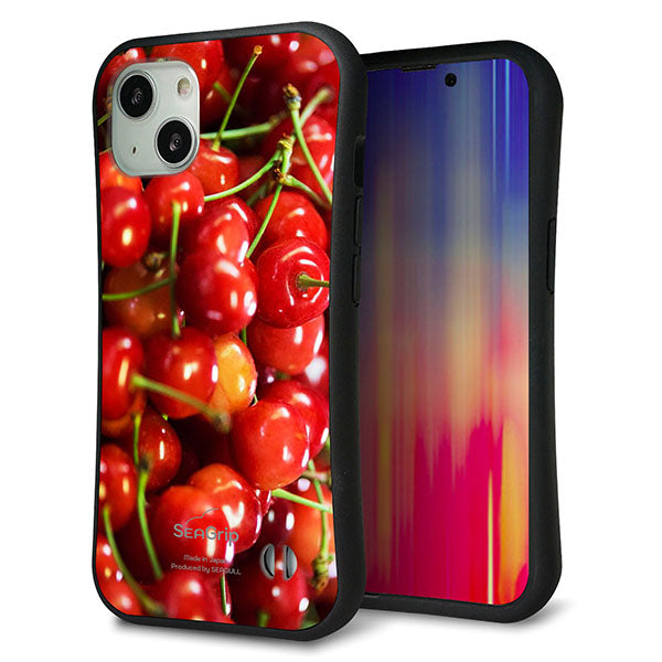 iPhone13 スマホケース 「SEA Grip」 グリップケース Sライン 【MA883 チェリー】 UV印刷