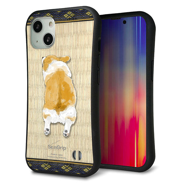 iPhone13 スマホケース 「SEA Grip」 グリップケース Sライン 【TA001 コーギー 畳】 UV印刷