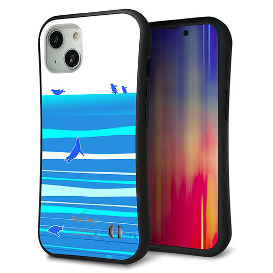 iPhone13 スマホケース 「SEA Grip」 グリップケース Sライン 【YB920 ペンギン01】 UV印刷
