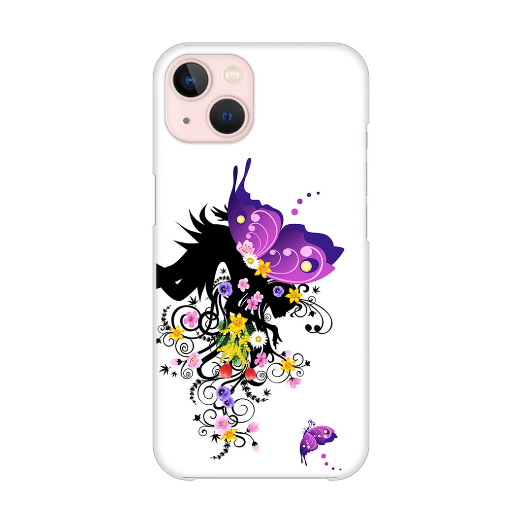 iPhone13 高画質仕上げ 背面印刷 ハードケース バタフライ