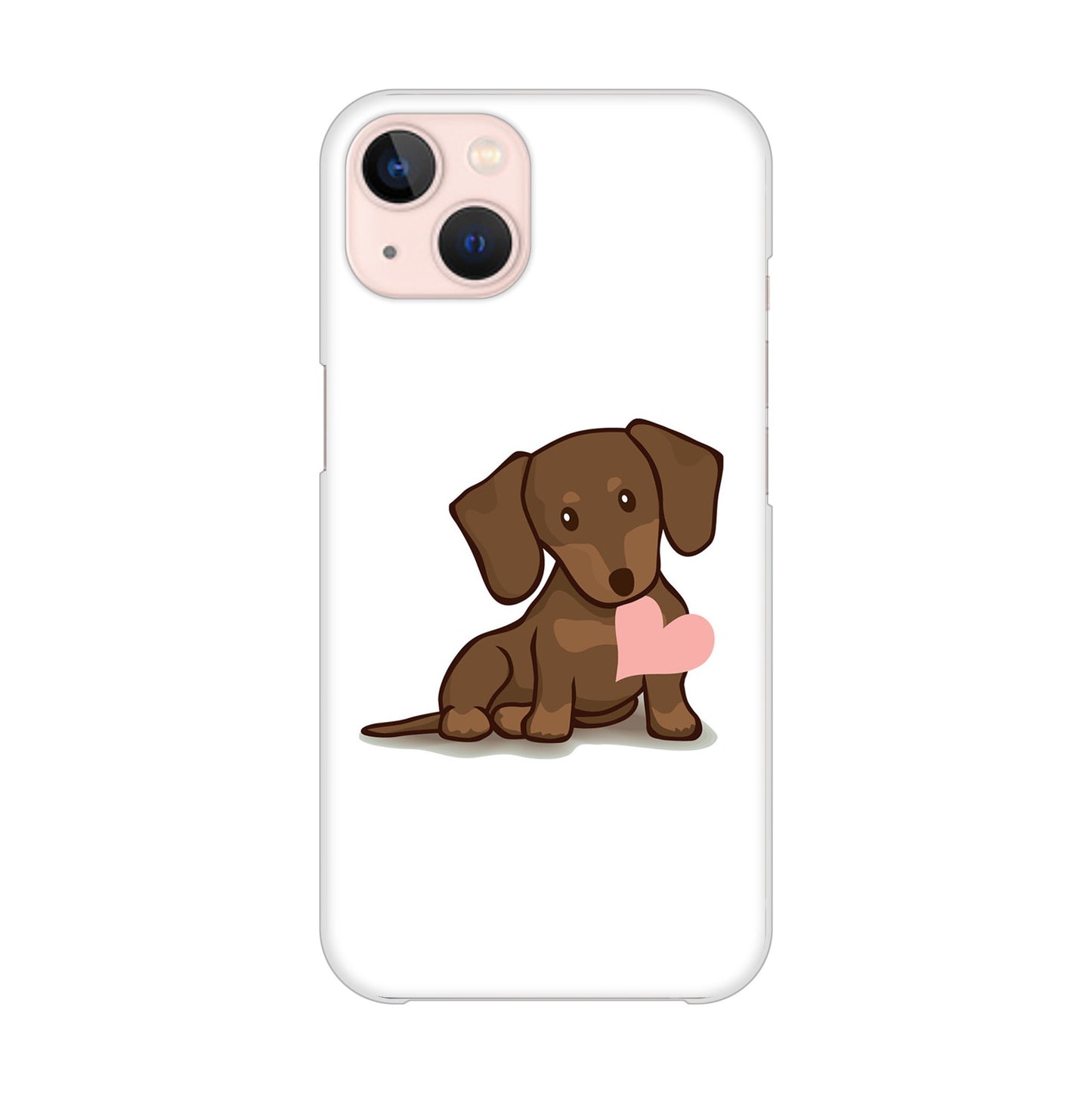 iPhone13 高画質仕上げ 背面印刷 ハードケース 【394 I love ダックス】