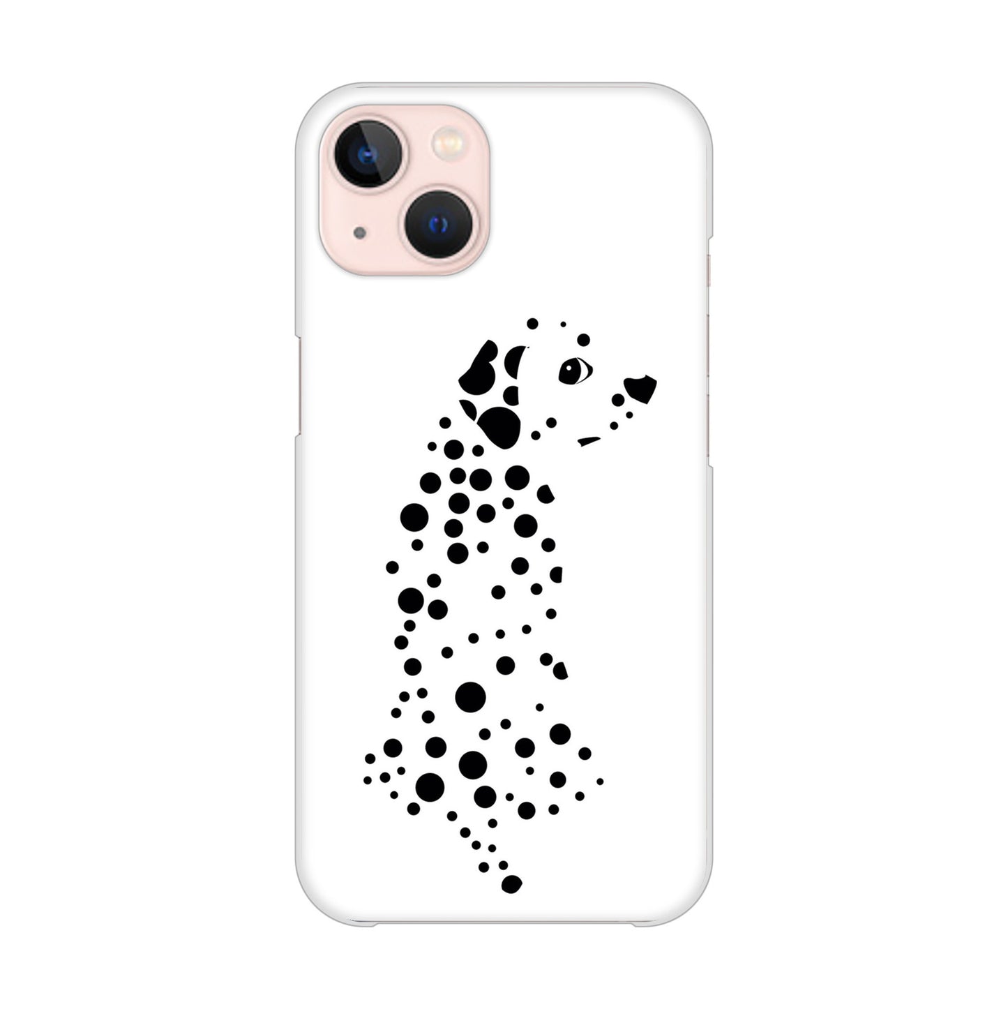 iPhone13 高画質仕上げ 背面印刷 ハードケース 【1038 振り向くダルメシアン（WH）】