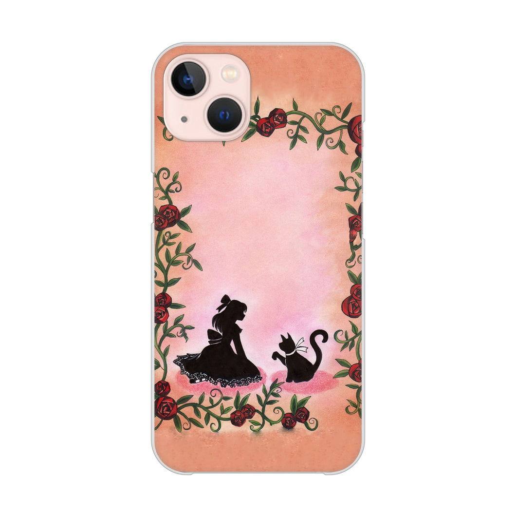 iPhone13 高画質仕上げ 背面印刷 ハードケース お姫様とネコ