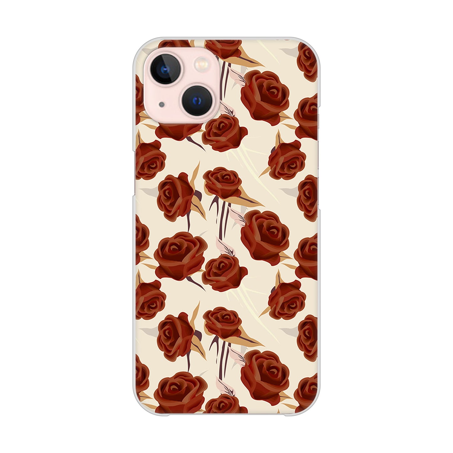 iPhone13 高画質仕上げ 背面印刷 ハードケース 【1157 クラシックローズ】