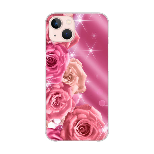 iPhone13 高画質仕上げ 背面印刷 ハードケース 【1182 ピンクの薔薇に誘われて】