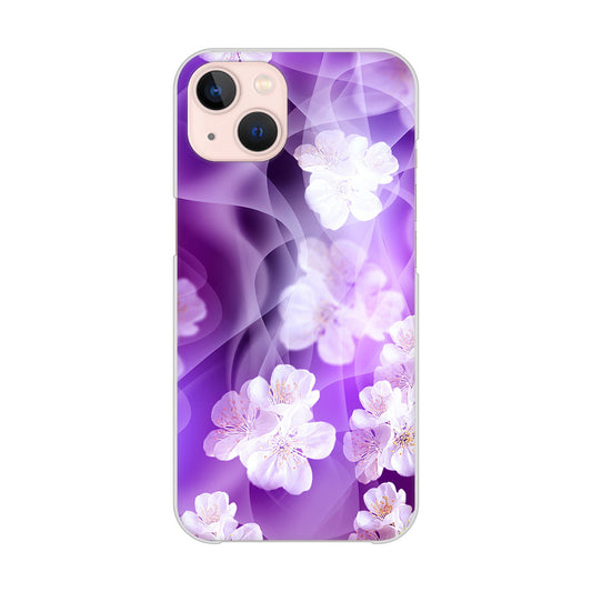 iPhone13 高画質仕上げ 背面印刷 ハードケース 【1211 桜とパープルの風】