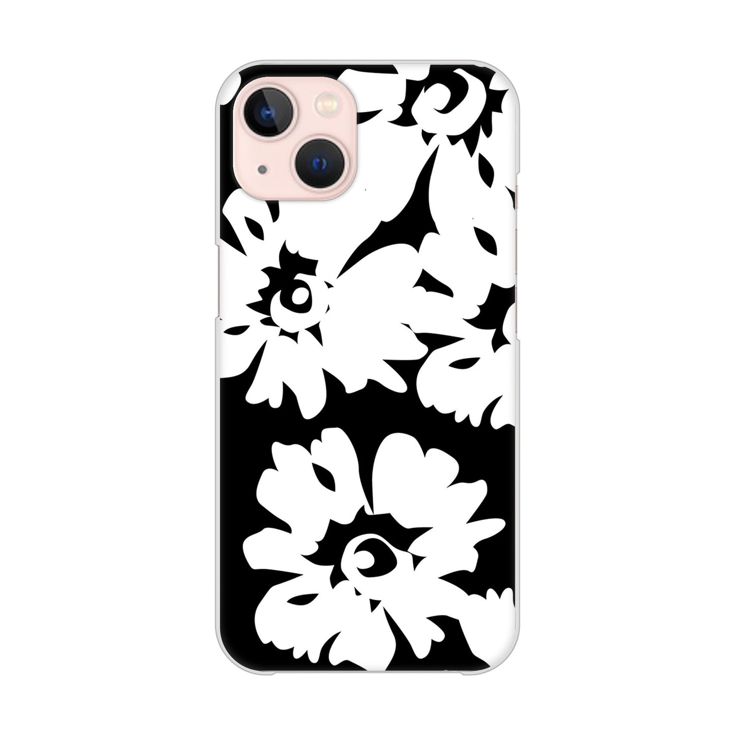 iPhone13 高画質仕上げ 背面印刷 ハードケース 【1215 モダンフラワー】