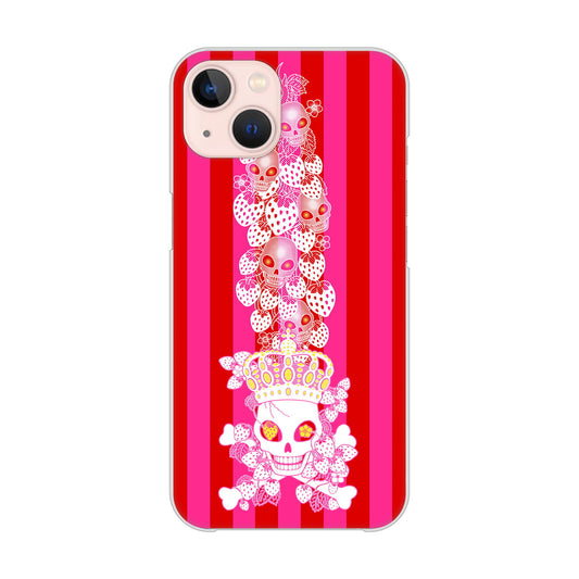 iPhone13 高画質仕上げ 背面印刷 ハードケース むかいあぐる 苺骸骨王冠蔦