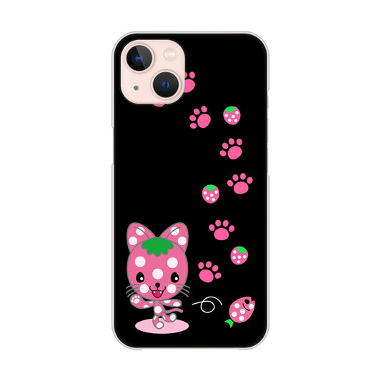 iPhone13 高画質仕上げ 背面印刷 ハードケース むかいあぐる イチゴ猫のにゃんベリー