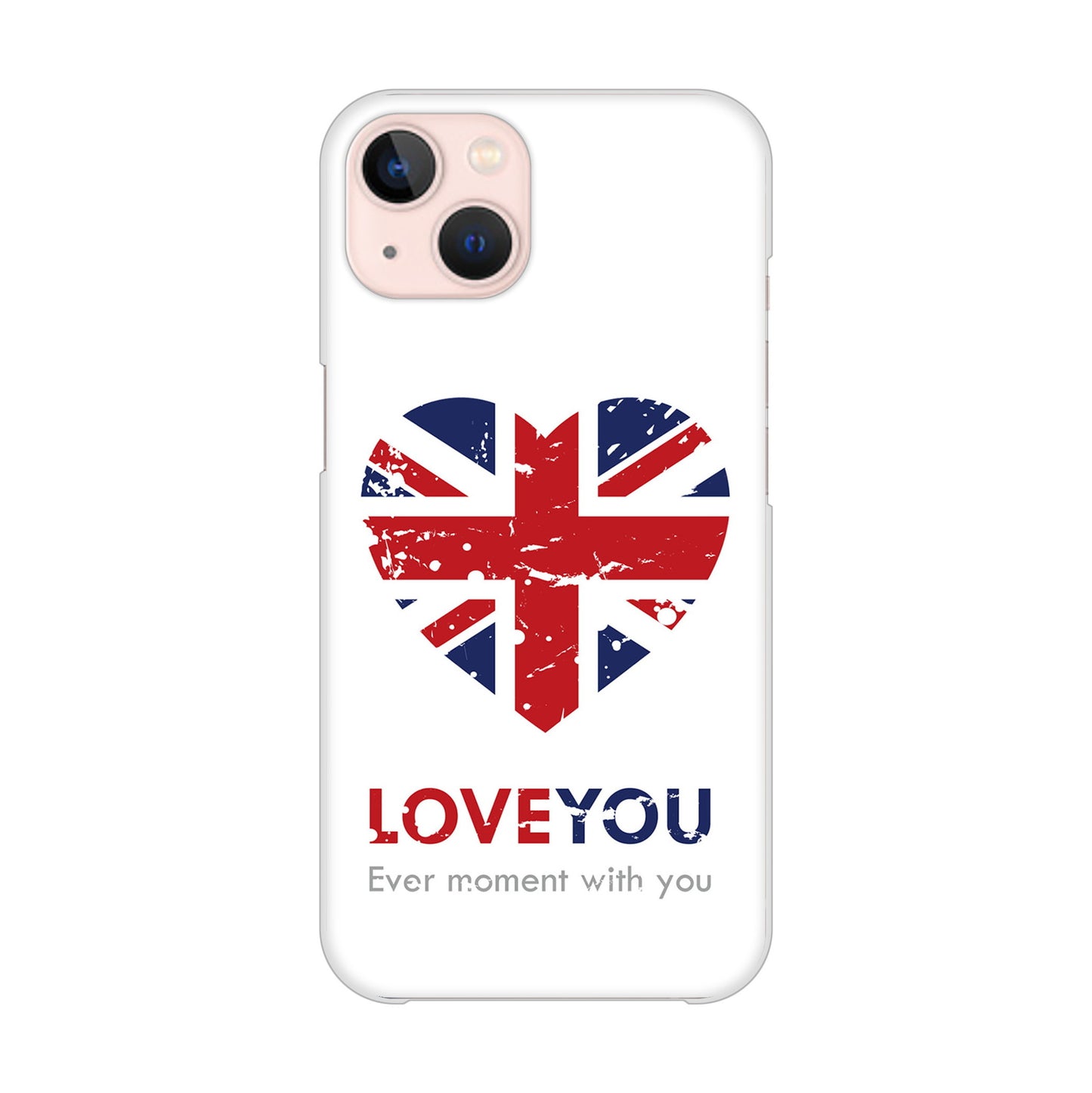 iPhone13 高画質仕上げ 背面印刷 ハードケース ユニオンジャックハート