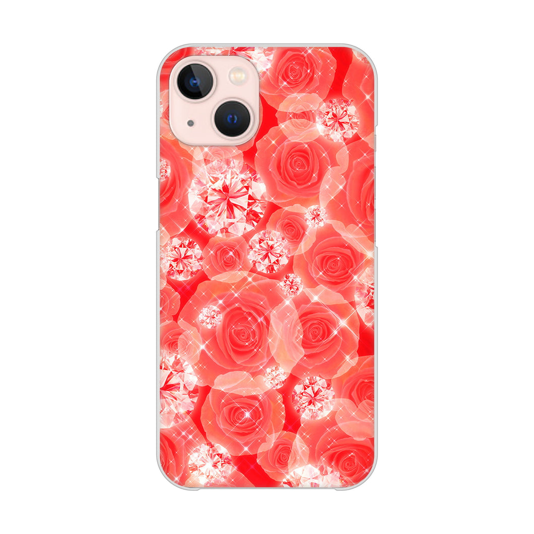 iPhone13 高画質仕上げ 背面印刷 ハードケース 【VA816 ダイヤモンドとバラ】