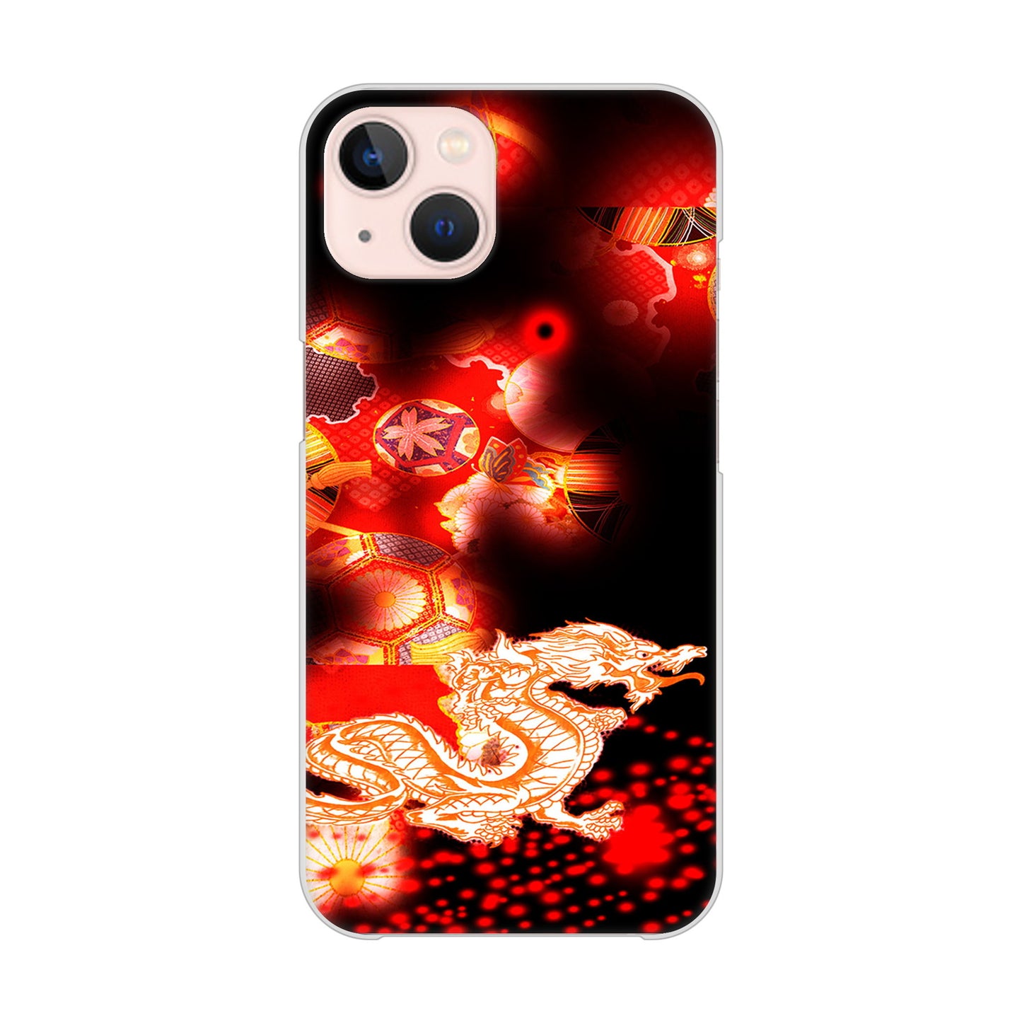 iPhone13 高画質仕上げ 背面印刷 ハードケース 赤竜