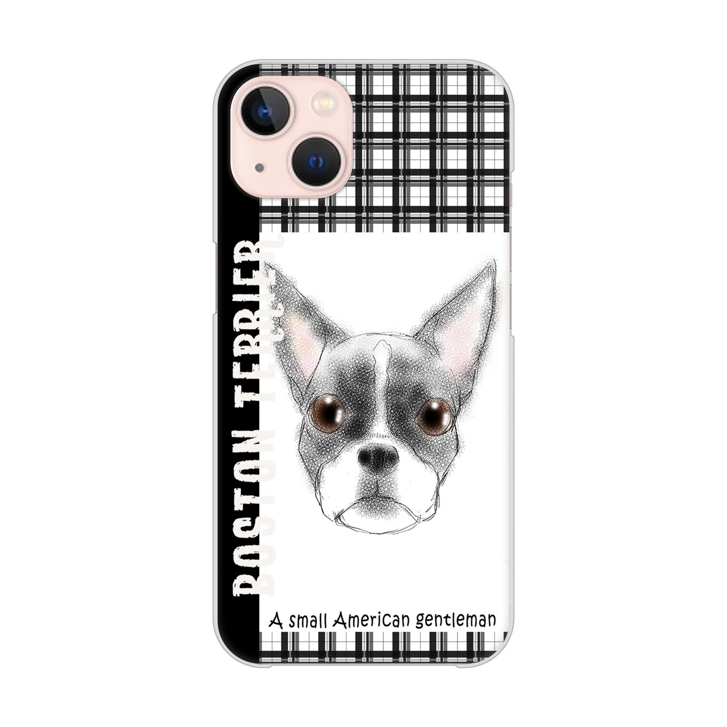 iPhone13 高画質仕上げ 背面印刷 ハードケース ボストンテリア