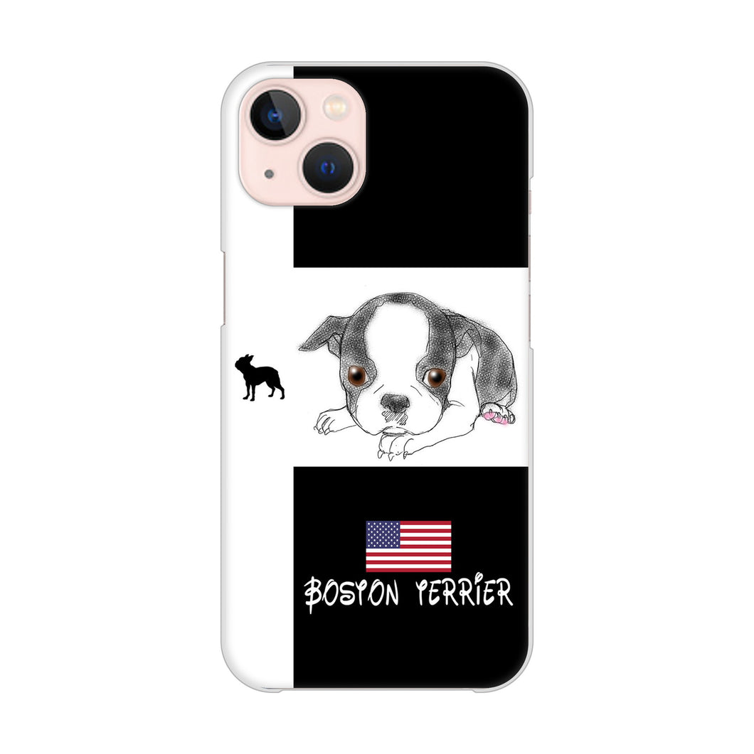 iPhone13 高画質仕上げ 背面印刷 ハードケース ボストンテリア