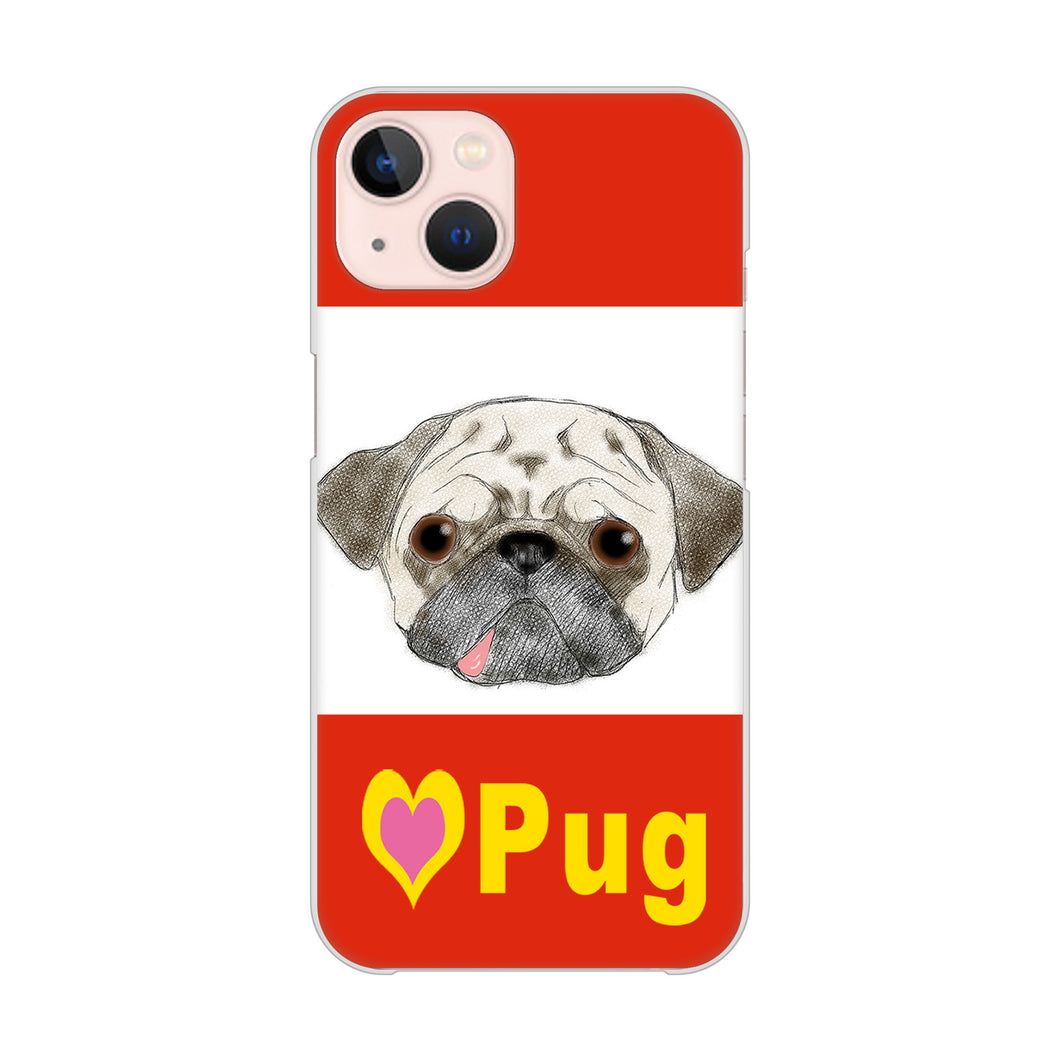 iPhone13 高画質仕上げ 背面印刷 ハードケース パグ