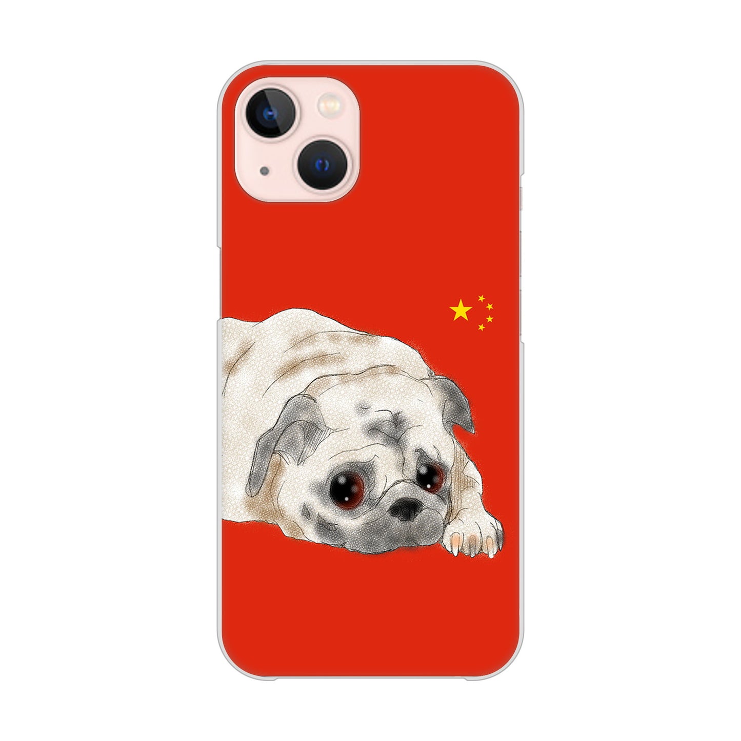 iPhone13 高画質仕上げ 背面印刷 ハードケース パグ