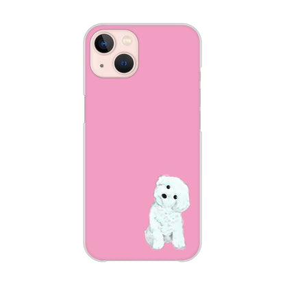 iPhone13 高画質仕上げ 背面印刷 ハードケース トイプードルホワイト