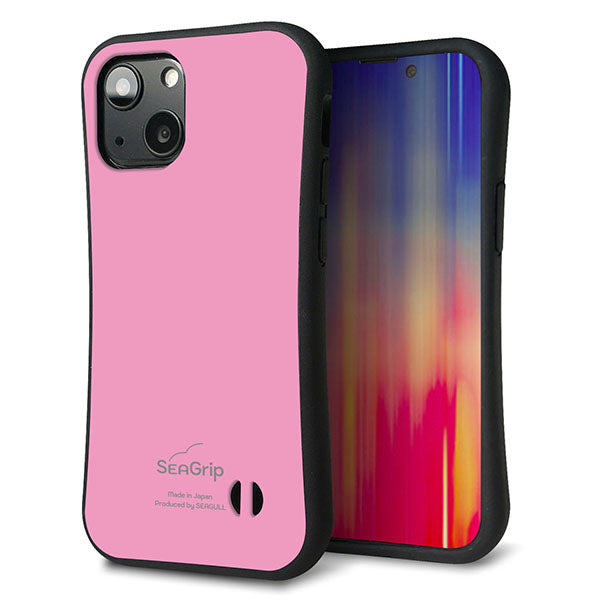 iPhone13 mini スマホケース 「SEA Grip」 グリップケース Sライン 【KM899 パステルカラー(パステルピンク)】 UV印刷