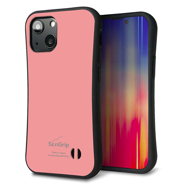 iPhone13 mini スマホケース 「SEA Grip」 グリップケース Sライン 【KM902 パステルカラー(パステルレッド)】 UV印刷