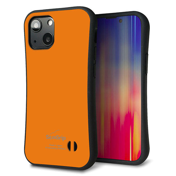 iPhone13 mini スマホケース 「SEA Grip」 グリップケース Sライン 【KM906 ポップカラー(オレンジ)】 UV印刷