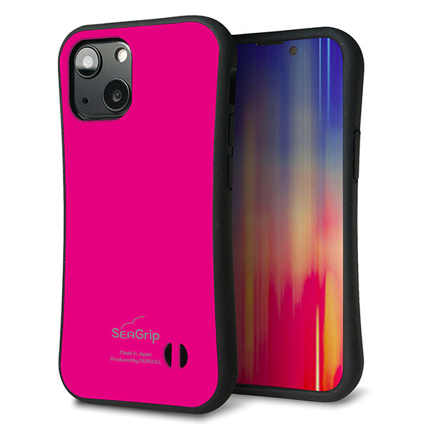 iPhone13 mini スマホケース 「SEA Grip」 グリップケース Sライン 【KM910 ポップカラー(ピンク)】 UV印刷