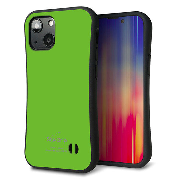 iPhone13 mini スマホケース 「SEA Grip」 グリップケース Sライン 【KM914 ポップカラー(ライム)】 UV印刷
