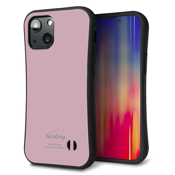iPhone13 mini スマホケース 「SEA Grip」 グリップケース Sライン 【KM929 くすみカラー ピンク】 UV印刷