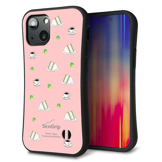 iPhone13 mini スマホケース 「SEA Grip」 グリップケース Sライン 【NA802 アムロサンドイッチプリント Aピンク】 UV印刷
