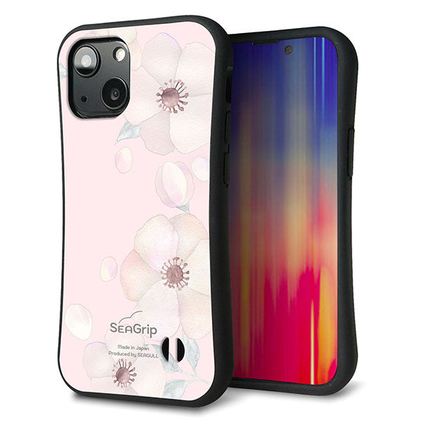 iPhone13 mini スマホケース 「SEA Grip」 グリップケース Sライン 【SC949 ドゥ・フルール(オフピンク)】 UV印刷