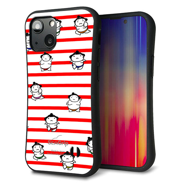 iPhone13 mini スマホケース 「SEA Grip」 グリップケース Sライン 【YK821 お相撲さん レッド】 UV印刷