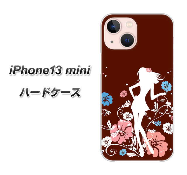 iPhone13 mini 高画質仕上げ 背面印刷 ハードケース【110 ハイビスカスと少女】