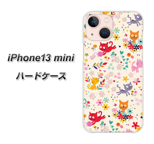 iPhone13 mini 高画質仕上げ 背面印刷 ハードケース【693 ネコのあそび場】