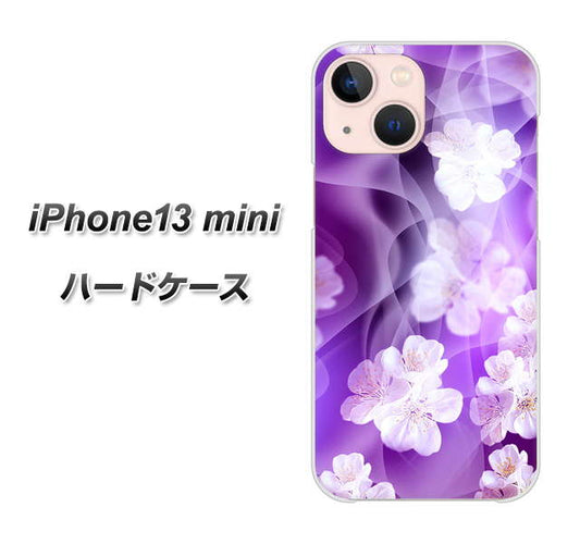 iPhone13 mini 高画質仕上げ 背面印刷 ハードケース【1211 桜とパープルの風】
