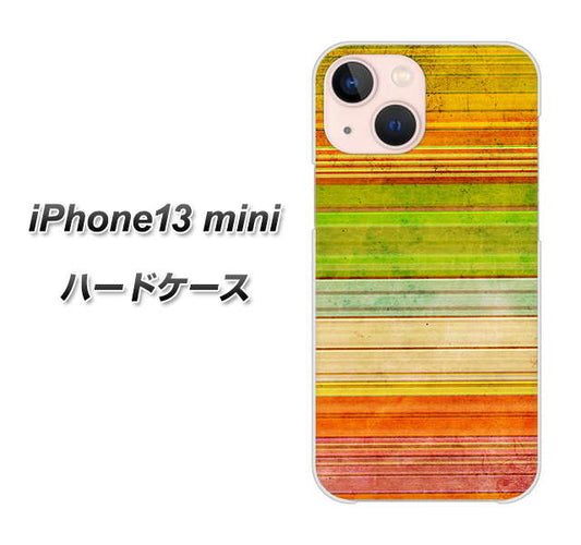 iPhone13 mini 高画質仕上げ 背面印刷 ハードケース【1324 ビンテージボーダー（色彩）】