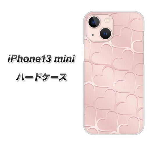 iPhone13 mini 高画質仕上げ 背面印刷 ハードケース【1340 かくれハート（ローズピンク）】
