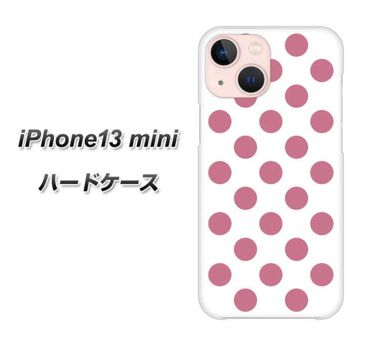 iPhone13 mini 高画質仕上げ 背面印刷 ハードケース【1357 シンプルビッグ薄ピンク白】