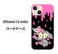 iPhone13 mini 高画質仕上げ 背面印刷 ハードケース【AG814 ジッパーうさぎのジッピョン（黒×ピンク）】