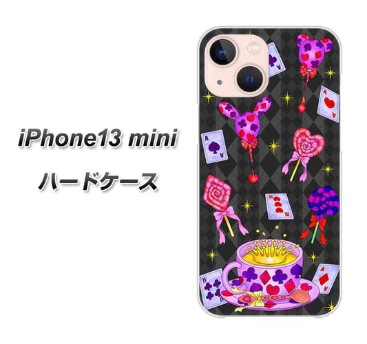 iPhone13 mini 高画質仕上げ 背面印刷 ハードケース【AG818 トランプティー（黒）】