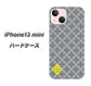 iPhone13 mini 高画質仕上げ 背面印刷 ハードケース【IB900  クロスドット_グレー】