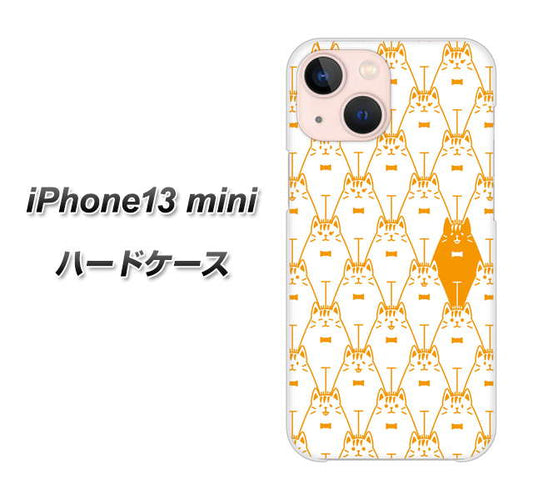 iPhone13 mini 高画質仕上げ 背面印刷 ハードケース【MA915 パターン ネコ】