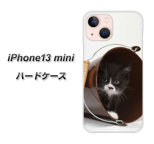 iPhone13 mini 高画質仕上げ 背面印刷 ハードケース【VA800 ネコとバケツ】