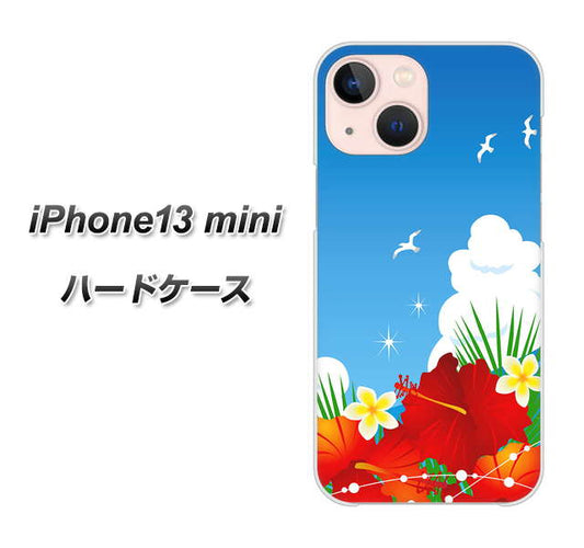 iPhone13 mini 高画質仕上げ 背面印刷 ハードケース【VA821 ハイビスカスと青空】