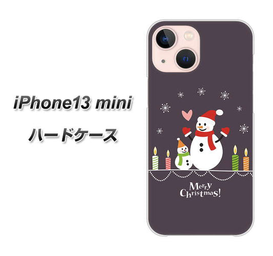 iPhone13 mini 高画質仕上げ 背面印刷 ハードケース【XA809 雪だるまの親子】