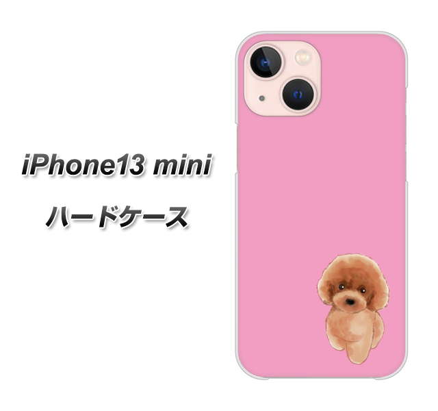 iPhone13 mini 高画質仕上げ 背面印刷 ハードケース【YJ049 トイプードルレッド（ピンク）】