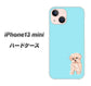 iPhone13 mini 高画質仕上げ 背面印刷 ハードケース【YJ062 トイプードルアプリコット（ブルー）】