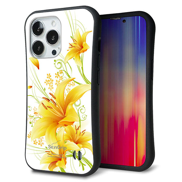 iPhone13 Pro スマホケース 「SEA Grip」 グリップケース Sライン 【SC852 ユリ イエロー】 UV印刷