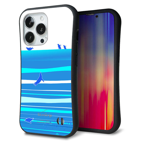 iPhone13 Pro スマホケース 「SEA Grip」 グリップケース Sライン 【YB920 ペンギン01】 UV印刷