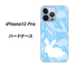 iPhone13 Pro 高画質仕上げ 背面印刷 ハードケース【AG805 うさぎ迷彩風（水色）】