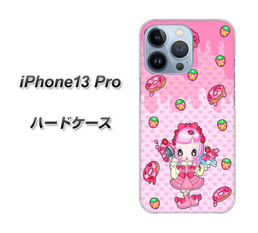 iPhone13 Pro 高画質仕上げ 背面印刷 ハードケース【AG816 ストロベリードーナツ（水玉ピンク）】