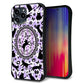 iPhone13 Pro Max スマホケース 「SEA Grip」 グリップケース Sライン 【AG879 ネコがいっぱいダイヤ柄 パープル】 UV印刷